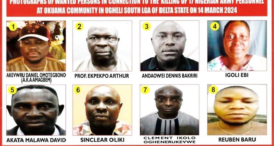 8 declared wanted for soldiers murder in Delta