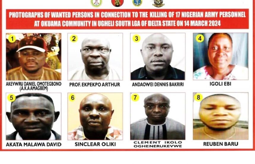 8 declared wanted for soldiers murder in Delta