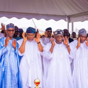 Tinubu prays for Nigeria at Eid-el-Kabir in Lagos