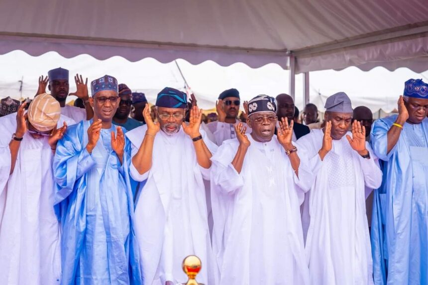 Tinubu prays for Nigeria at Eid-el-Kabir in Lagos