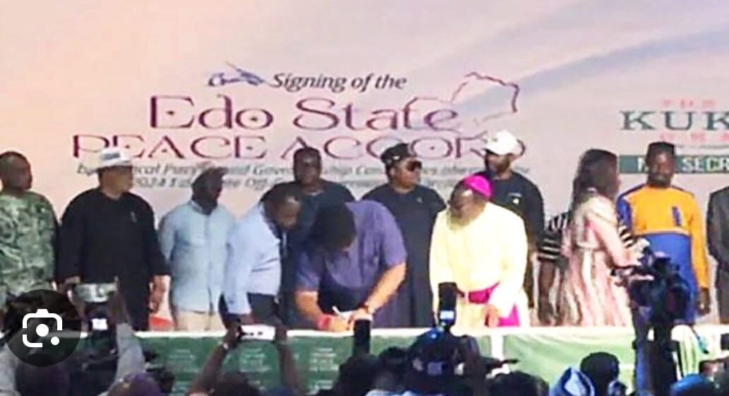 17 parties sign peace accord, Ighodalo’s PDP detour